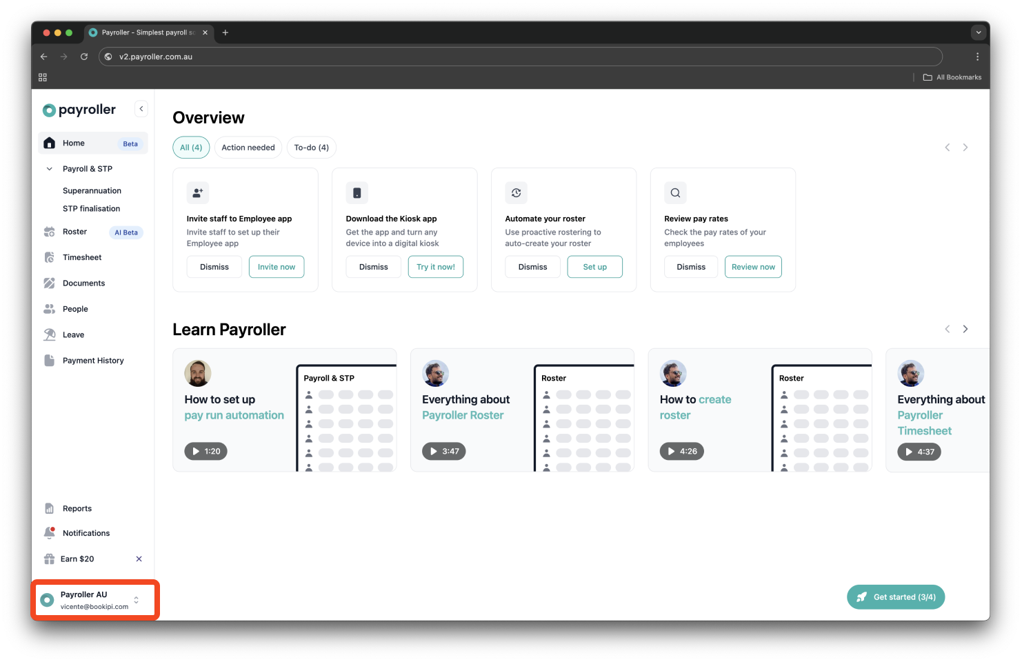 Payroller Employer Subscriptions - Downloading an invoice for your subscription payment - 1