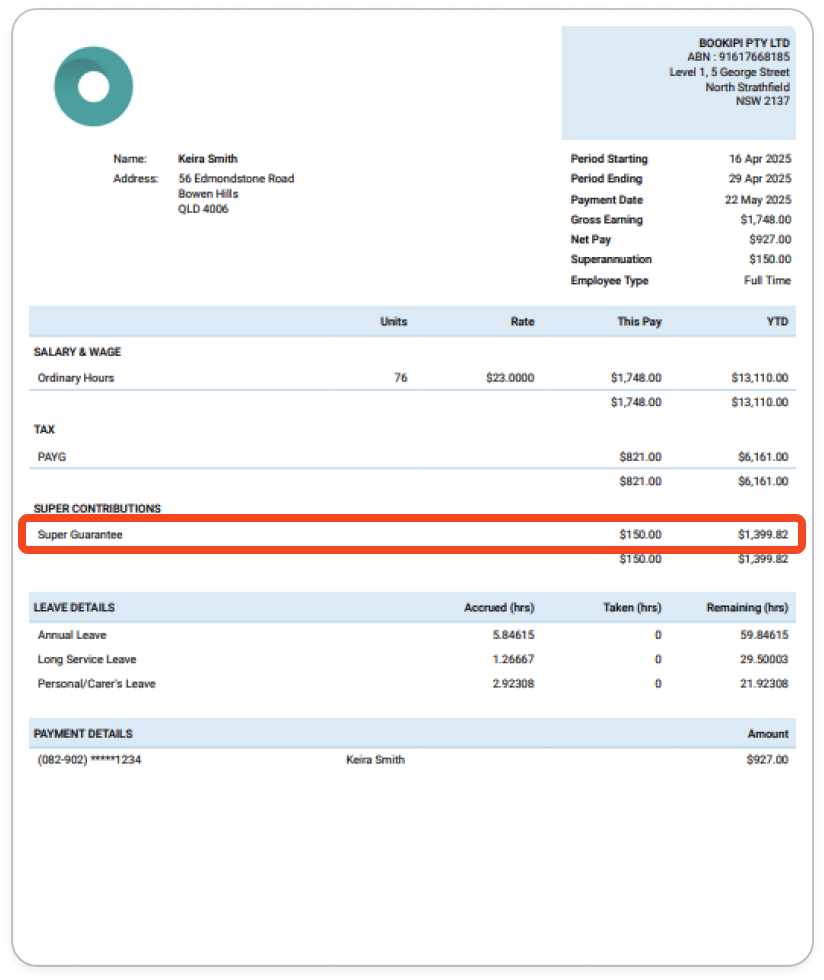 Creating pay runs - Viewing and Adjusting Superannuation - 10
