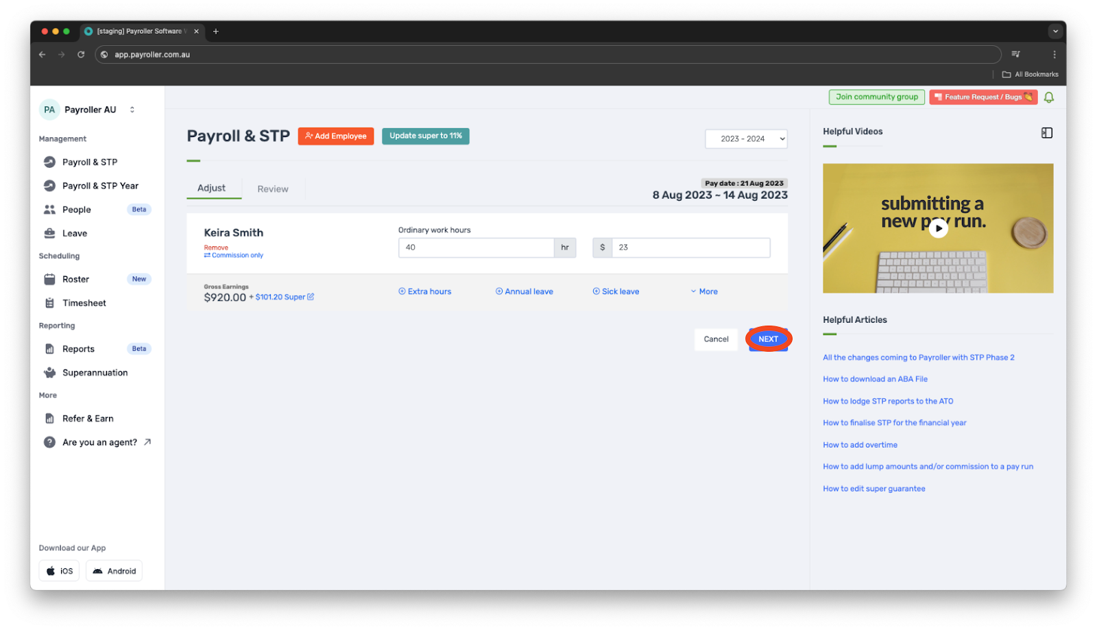 Payroller functions - Finalise reporting for the financial year - 10