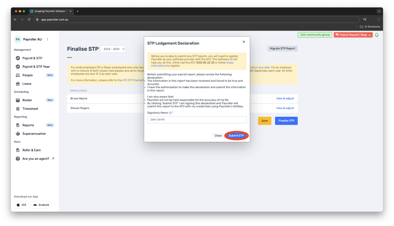 Payroller functions - Finalise reporting for the financial year - 7