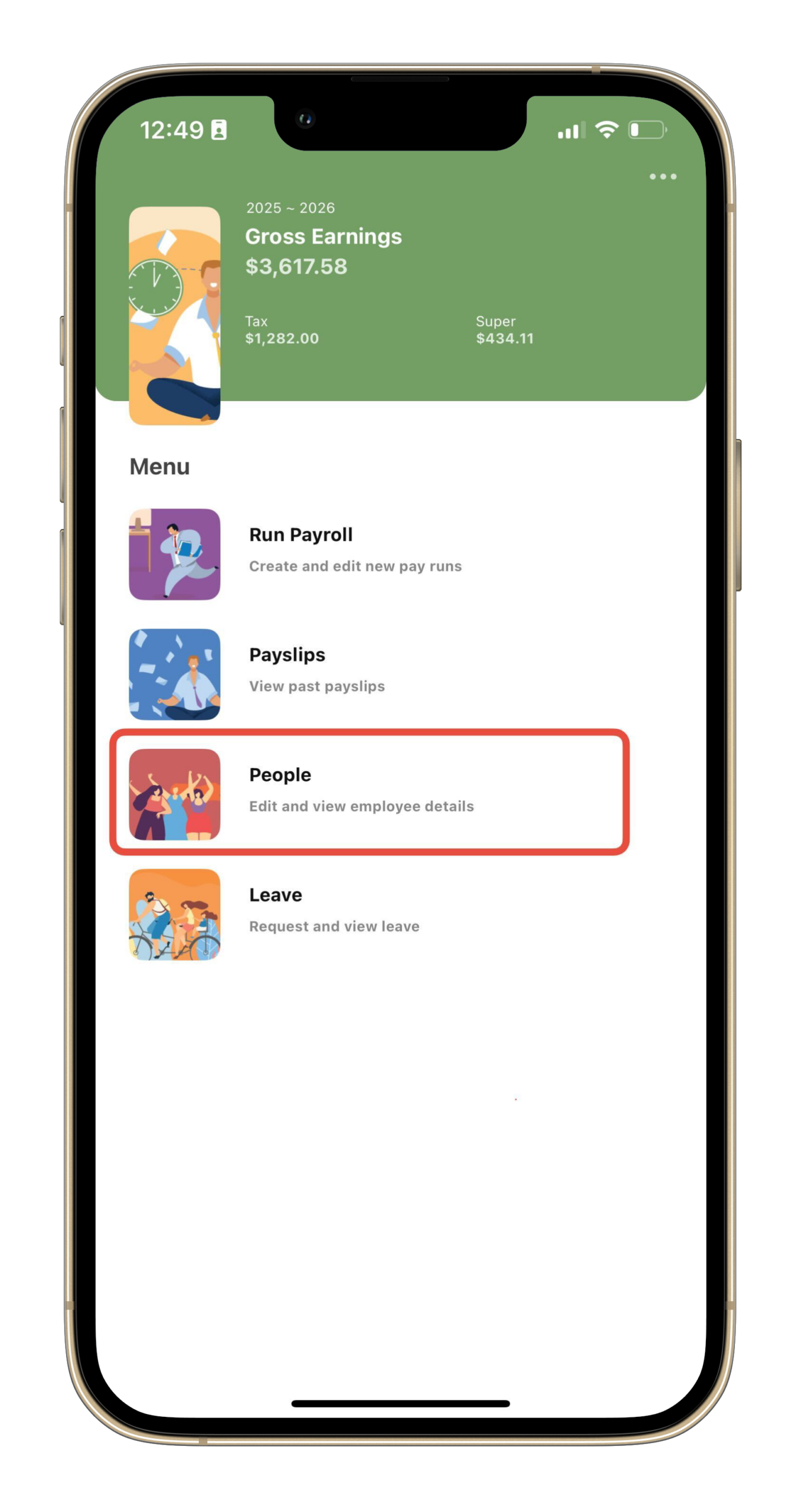 Payroller Mobile App - How to use the pay template on the Payroller mobile app - 1