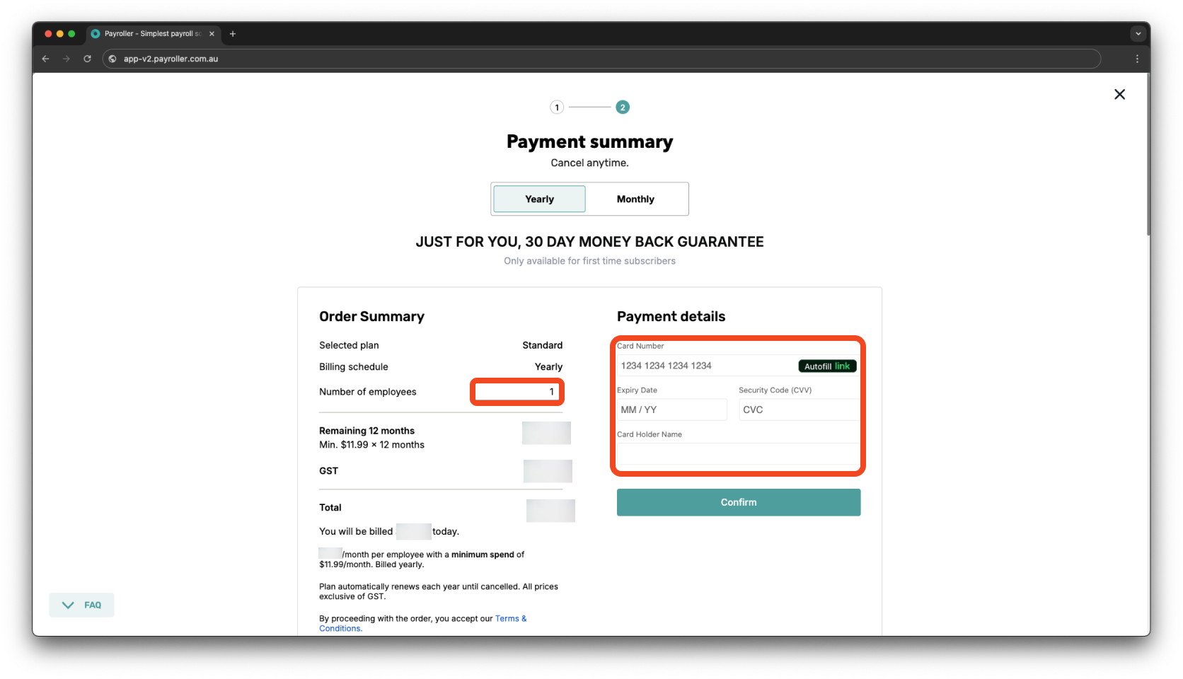 Quick Overview - Signing up for a subscription to create a pay run - 3