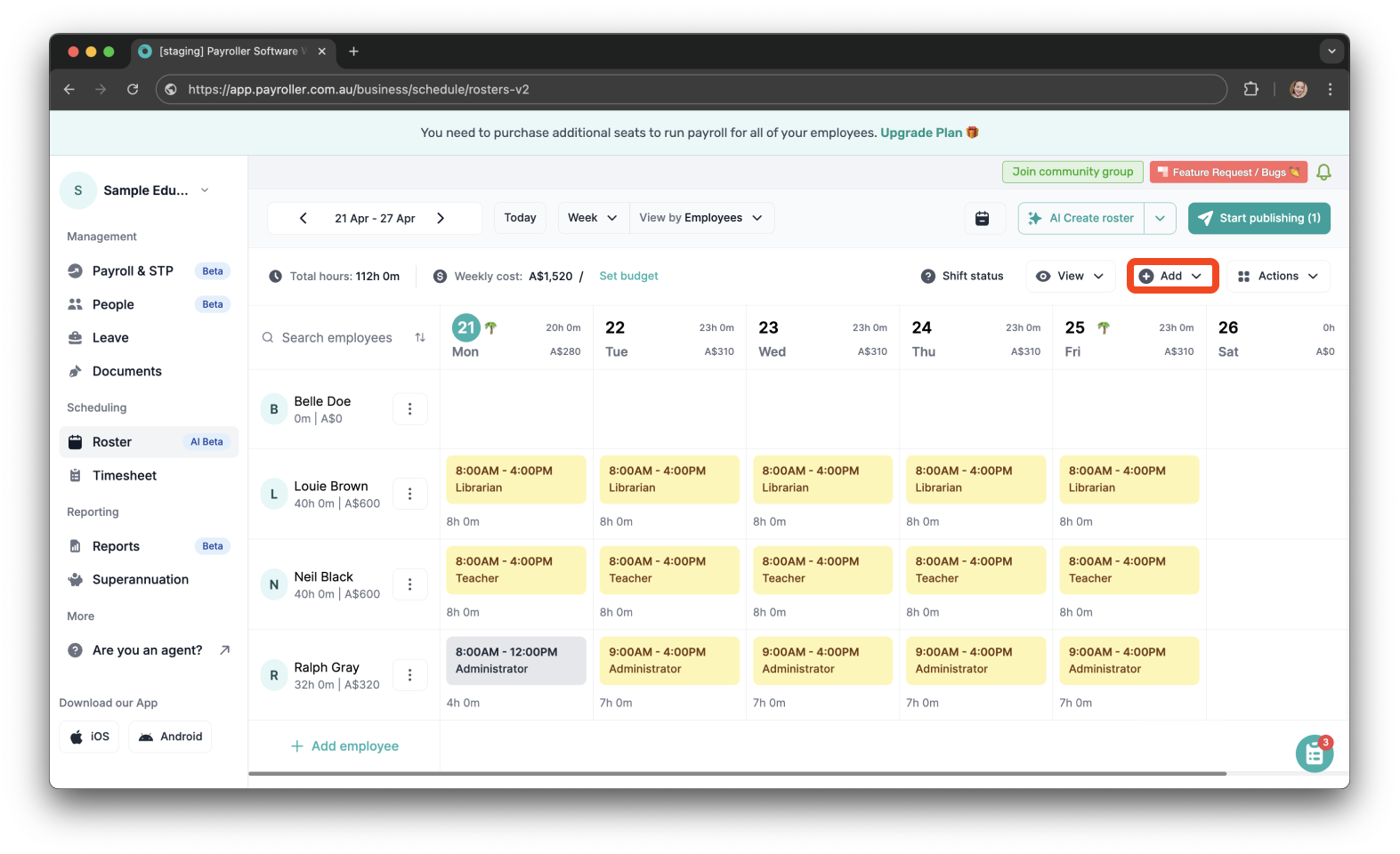 Timesheets and rostering - How to add a meal/rest break in a shift/timesheet - 3