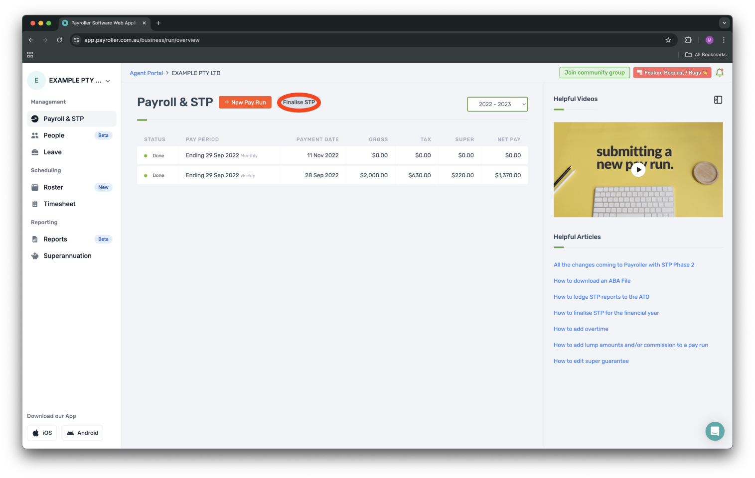 Single Touch Payroll Guide - Branch Number - 21