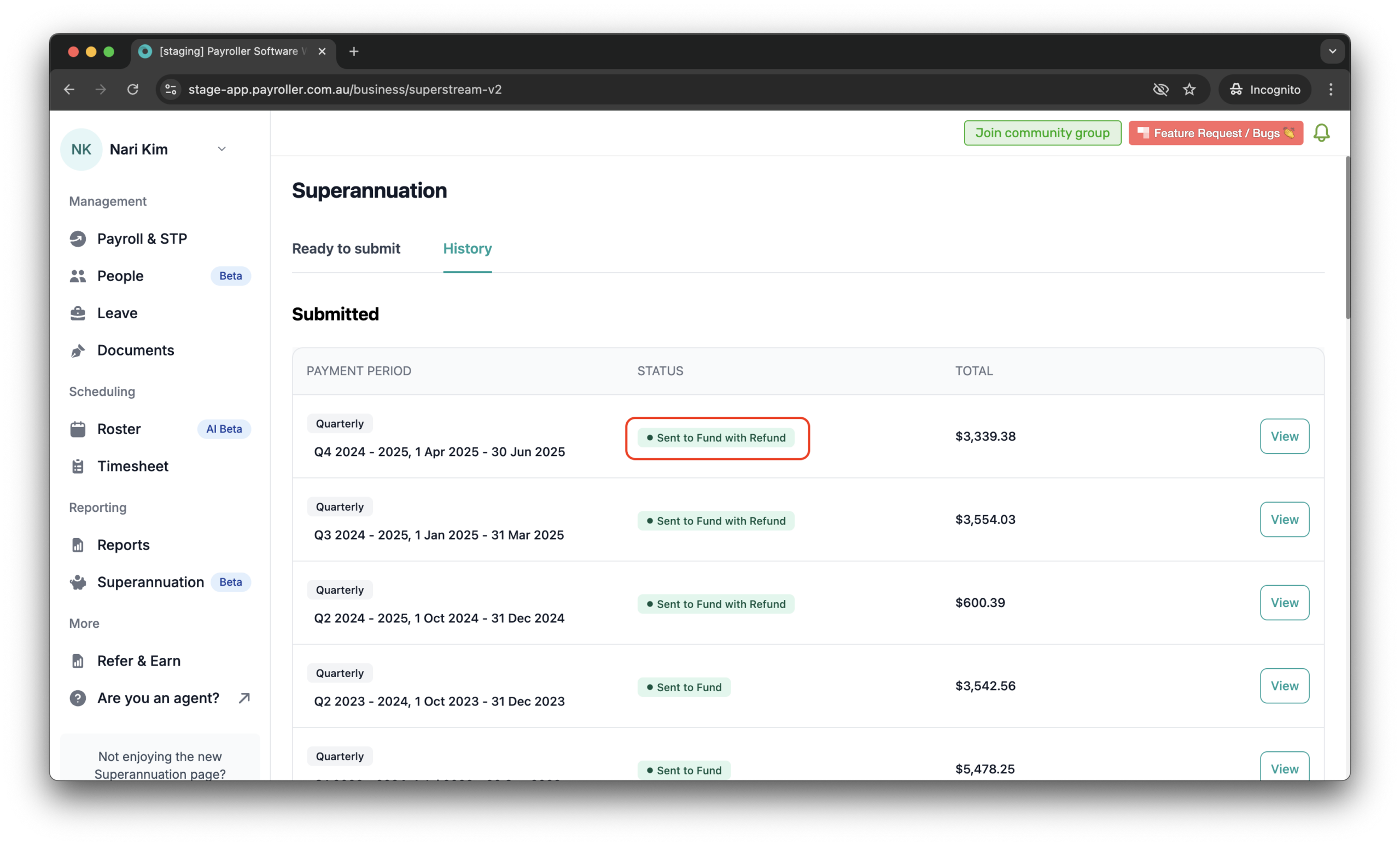 Superannuation Resources - How to resubmit a super payment that has been refunded - 1