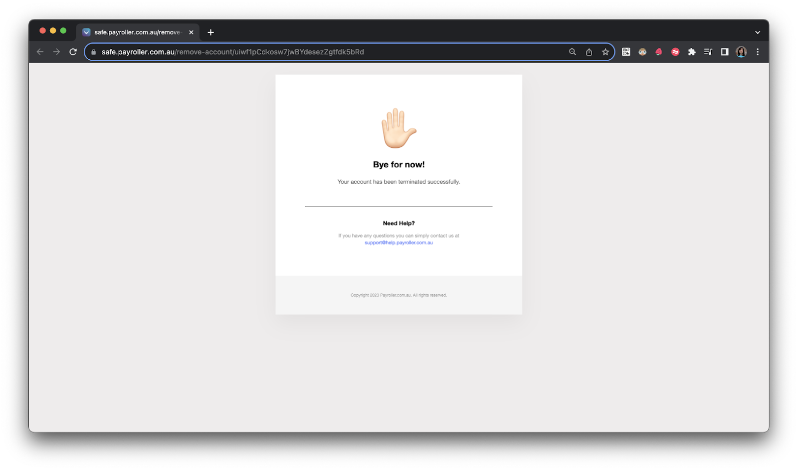 Payroller functions - How to delete your account on Payroller - 9