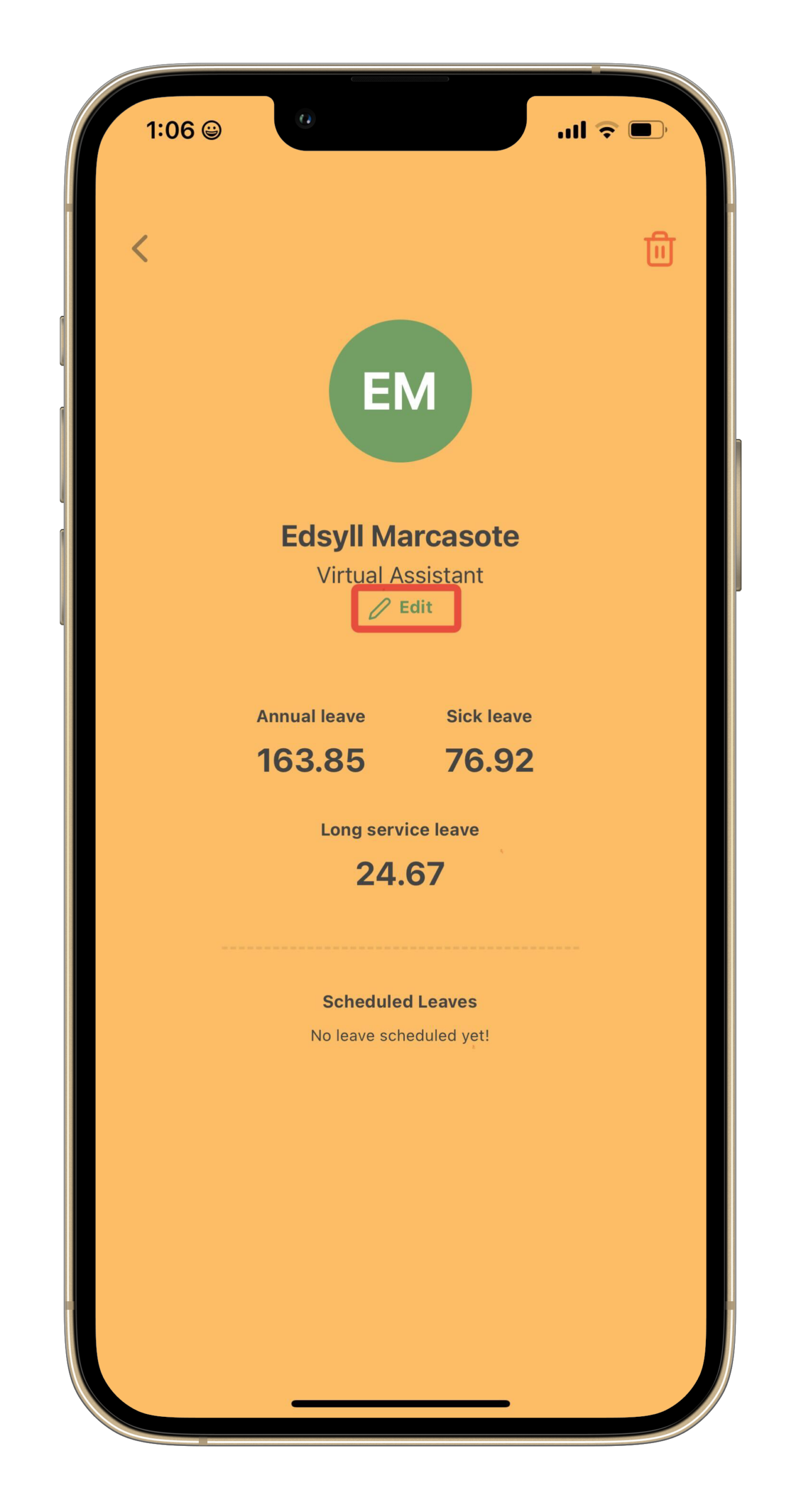 Payroller Mobile App - How to edit the Super contribution rate on the employee card using the Payroller Mobile App - 3