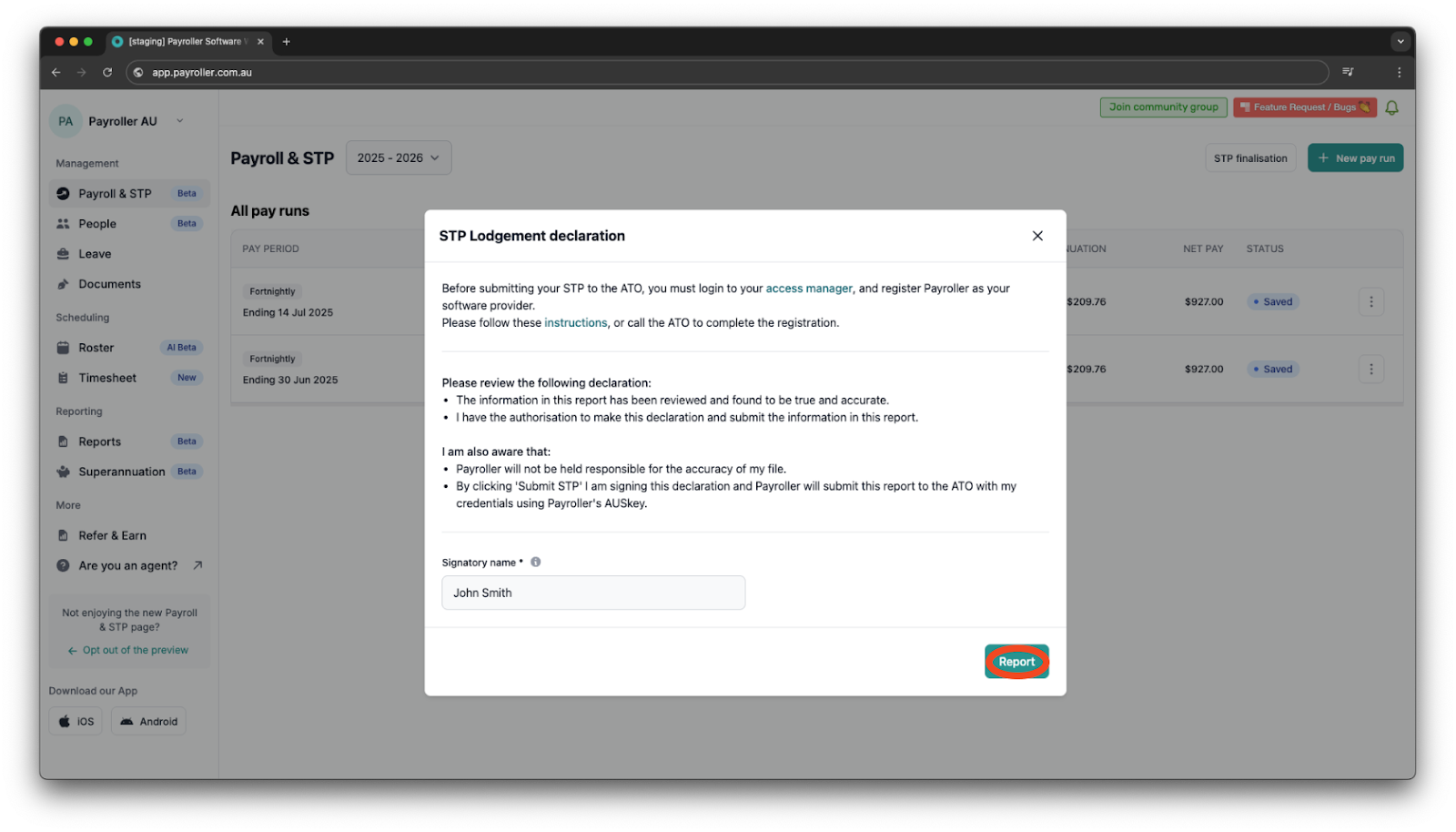 Creating pay runs - Edit leave accrued - 8