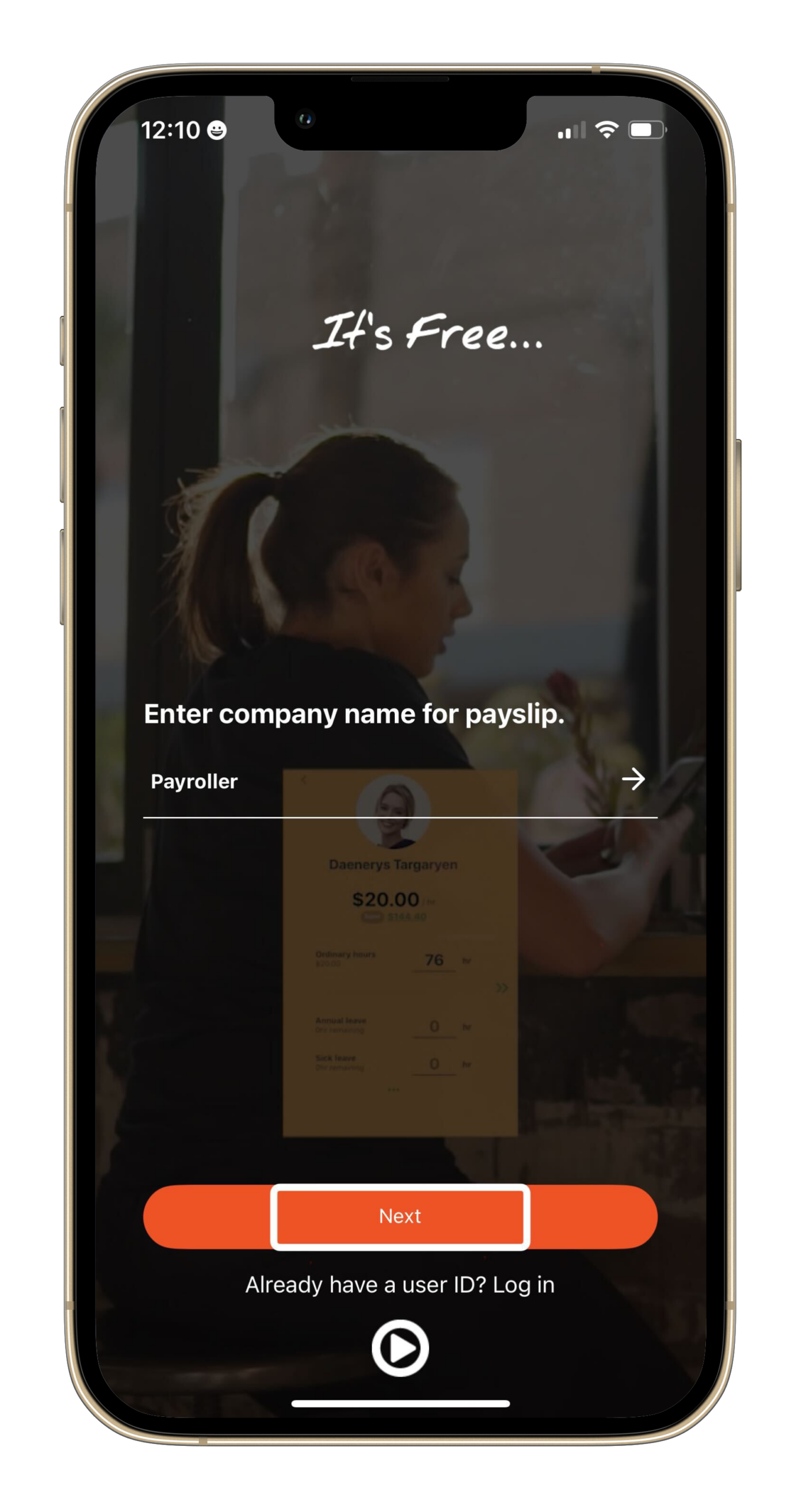 Payroller Mobile App - How to create an account on the Payroller mobile app - 1