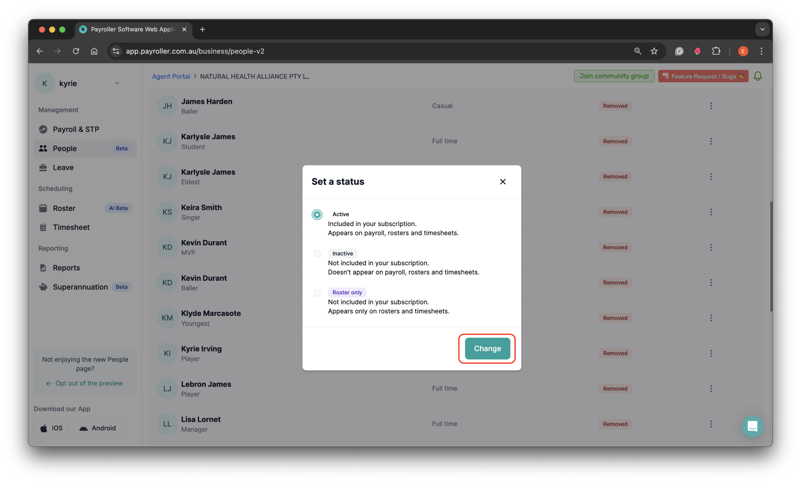 Setting up your employees - Recovering deleted employees - 6