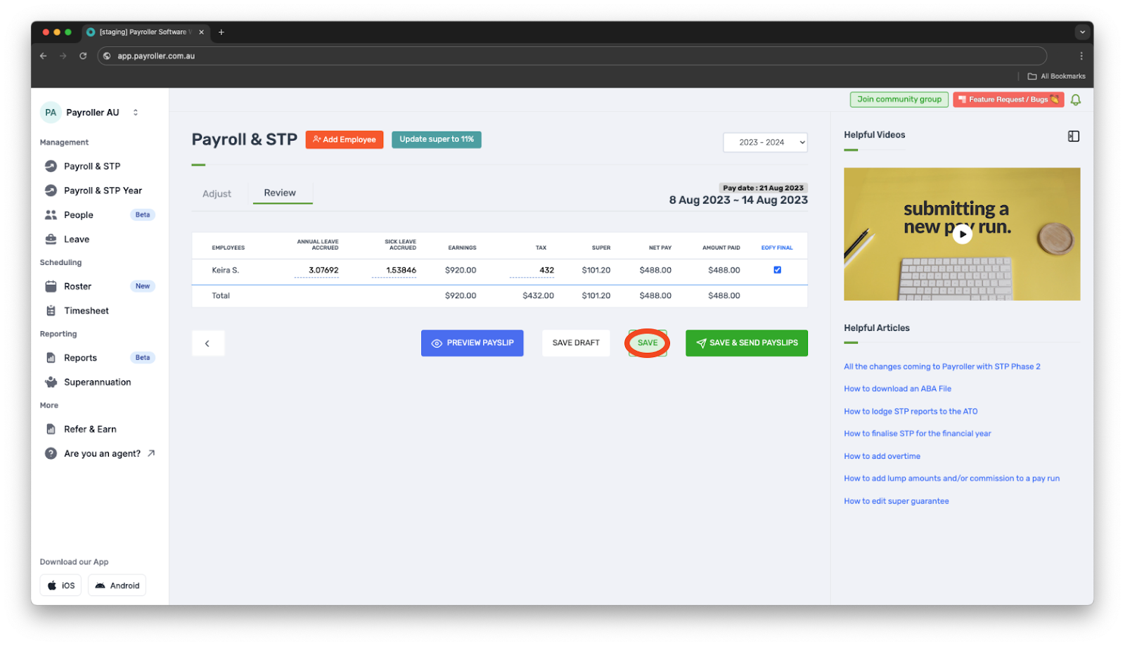 Payroller functions - Finalise reporting for the financial year - 13