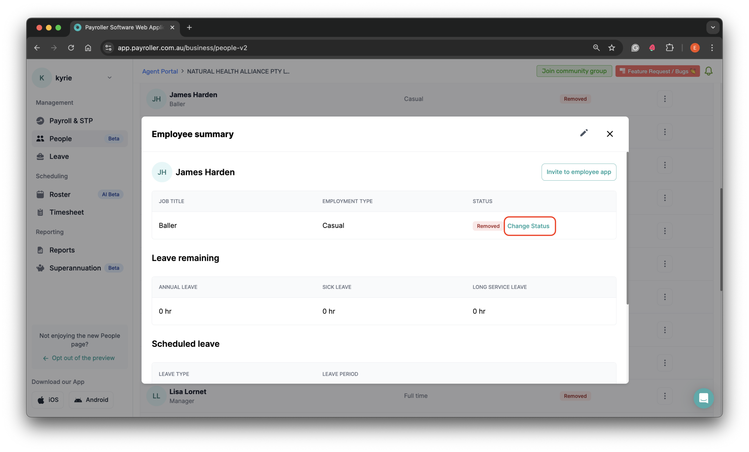Setting up your employees - Recovering deleted employees - 4