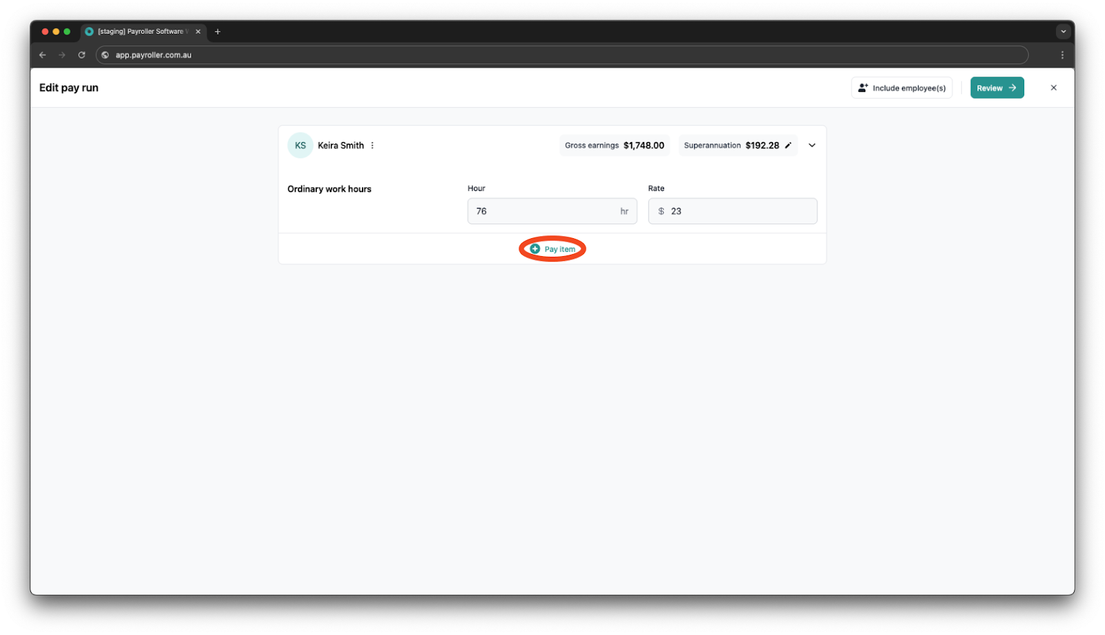 Creating pay runs - Fringe Benefits - 3