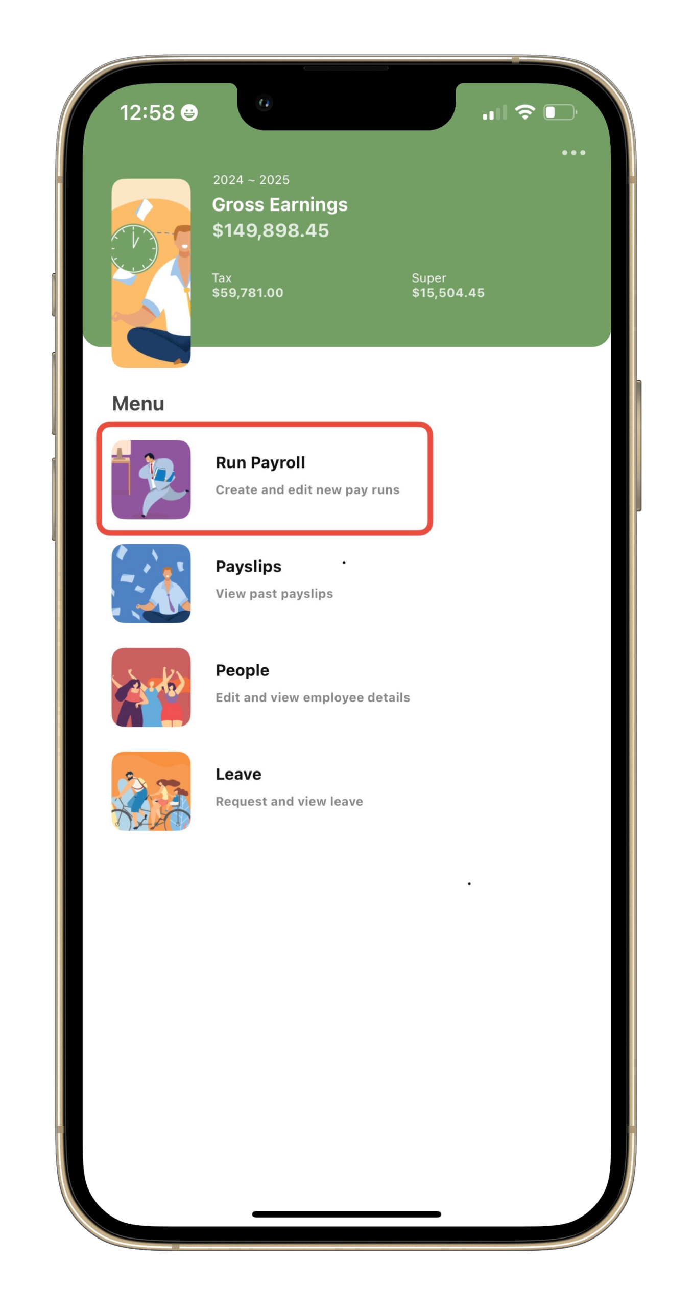Payroller Mobile App - How to edit tax or super on the pay run on Payroller Mobile App - 1