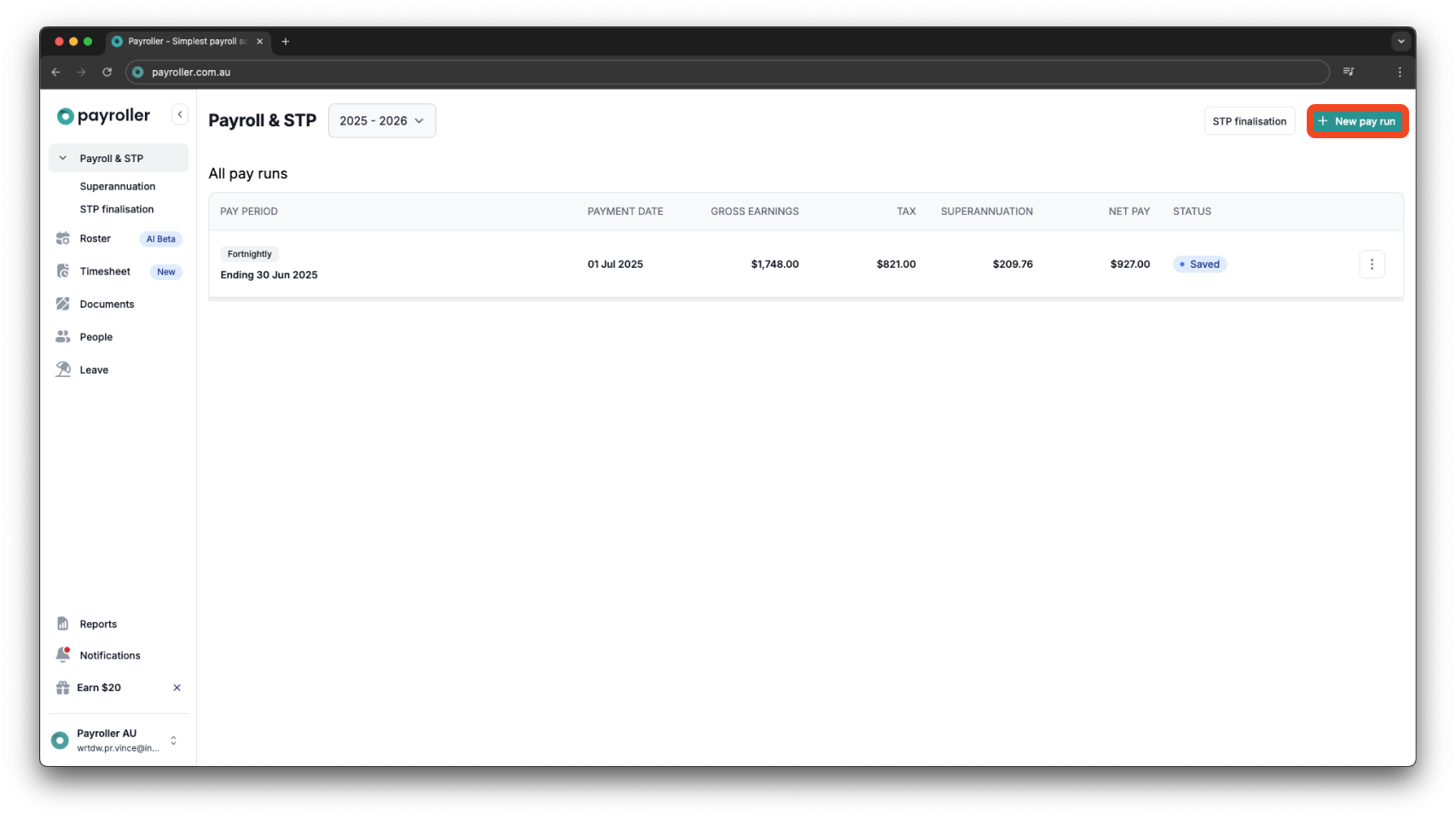 Payroller functions - Termination Payment - 1