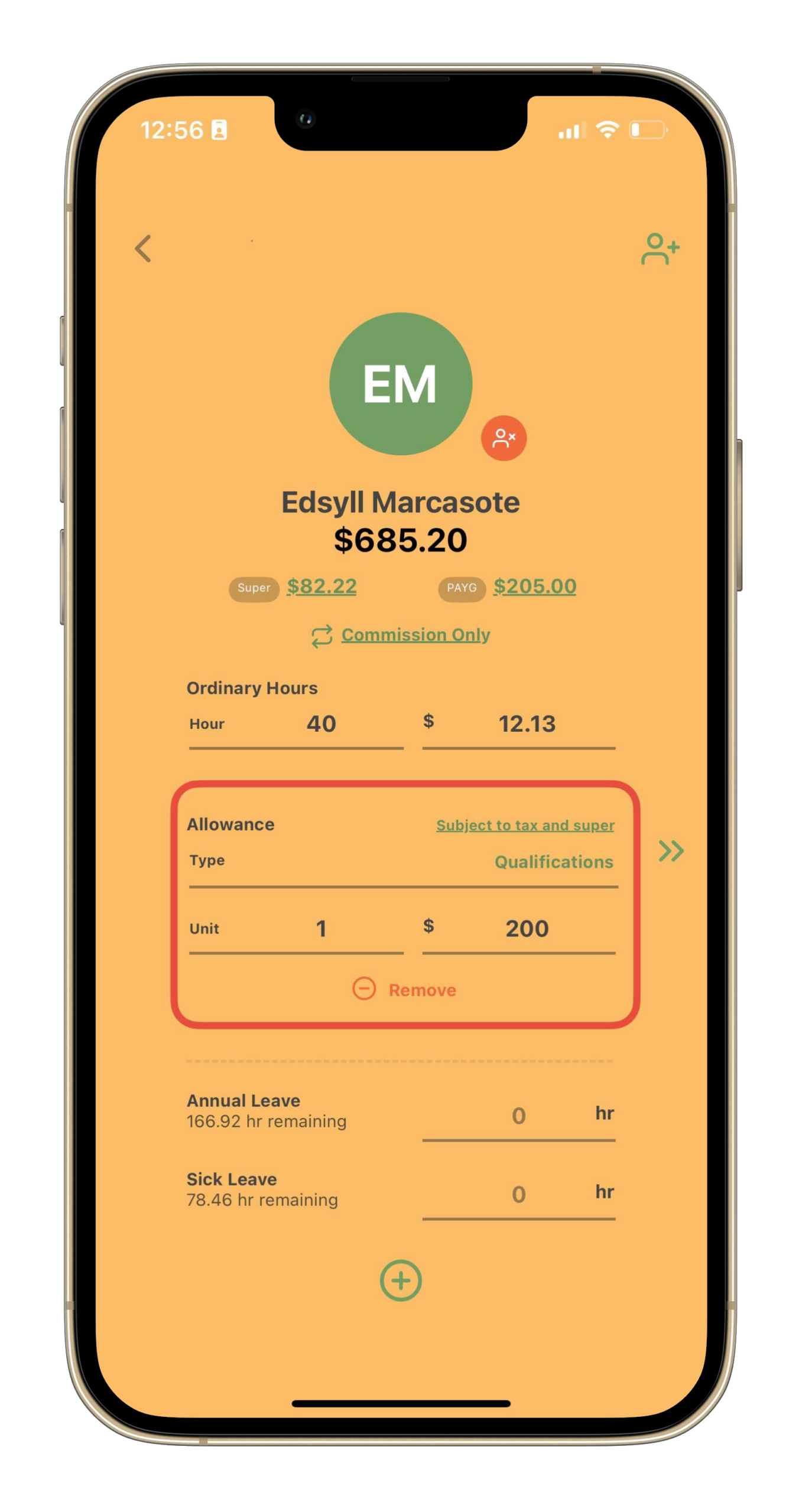 Payroller Mobile App - How to use the pay template on the Payroller mobile app - 7