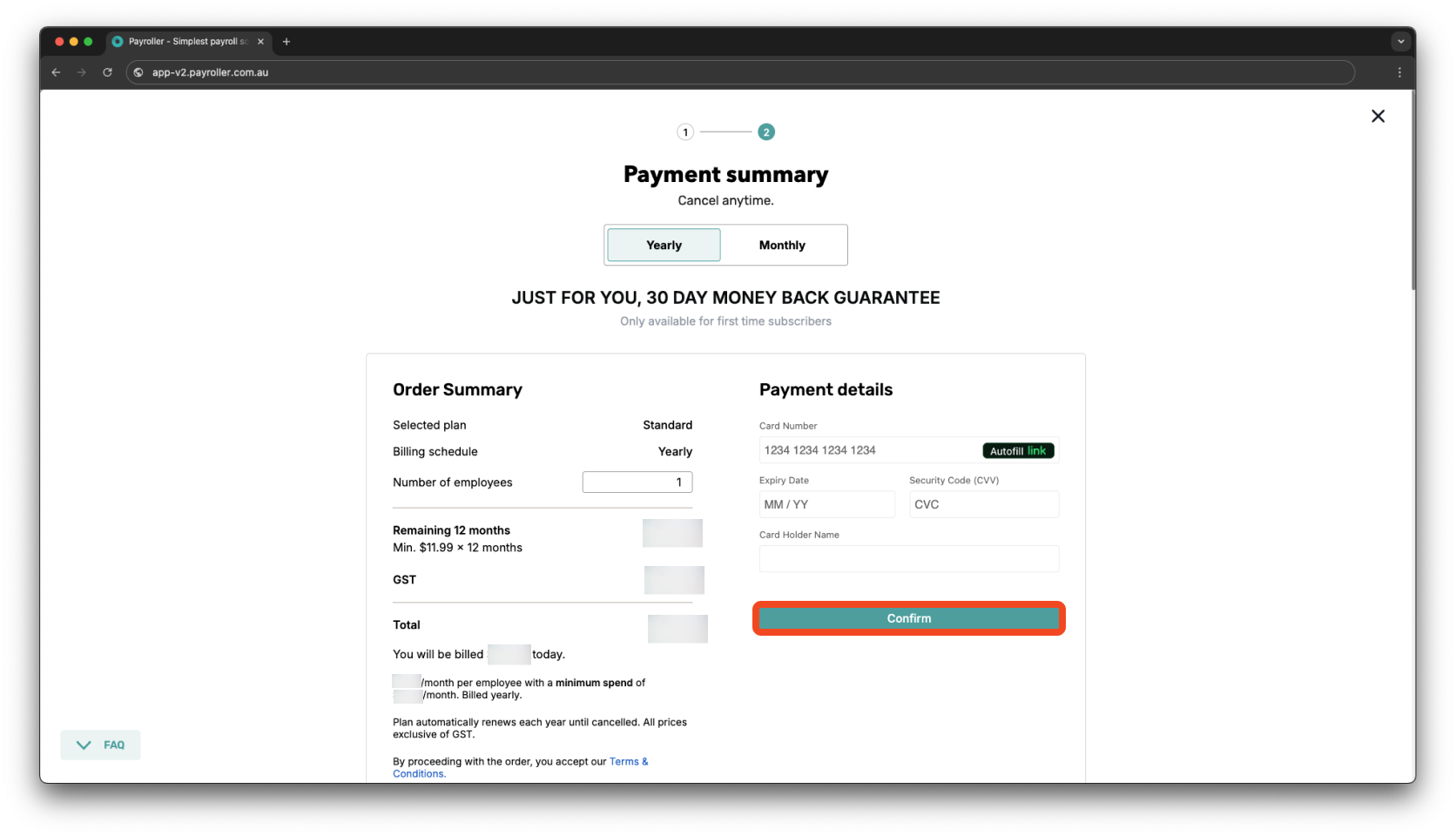 Quick Overview - Signing up for a subscription to create a pay run - 4