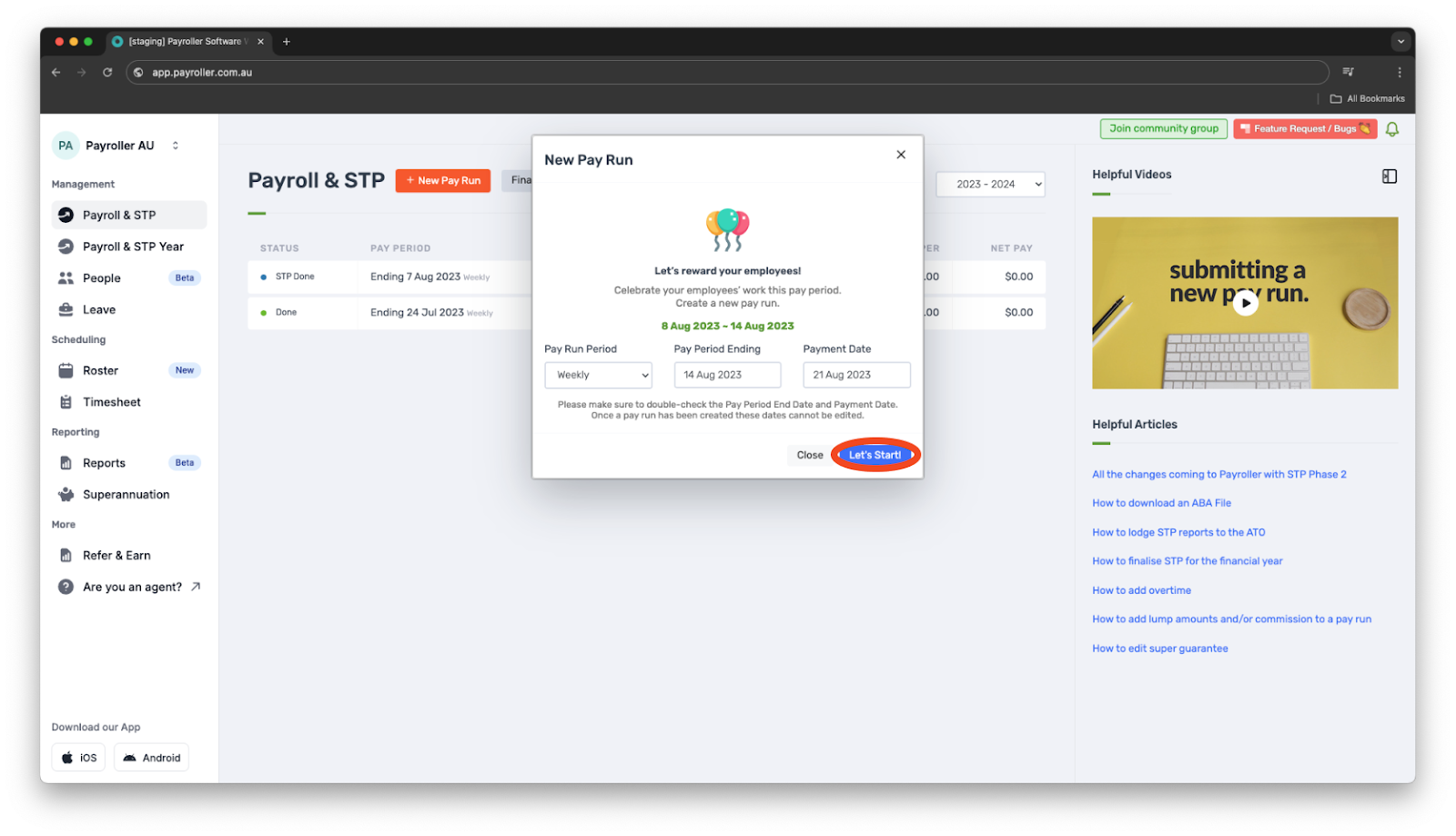 Payroller functions - Finalise reporting for the financial year - 9