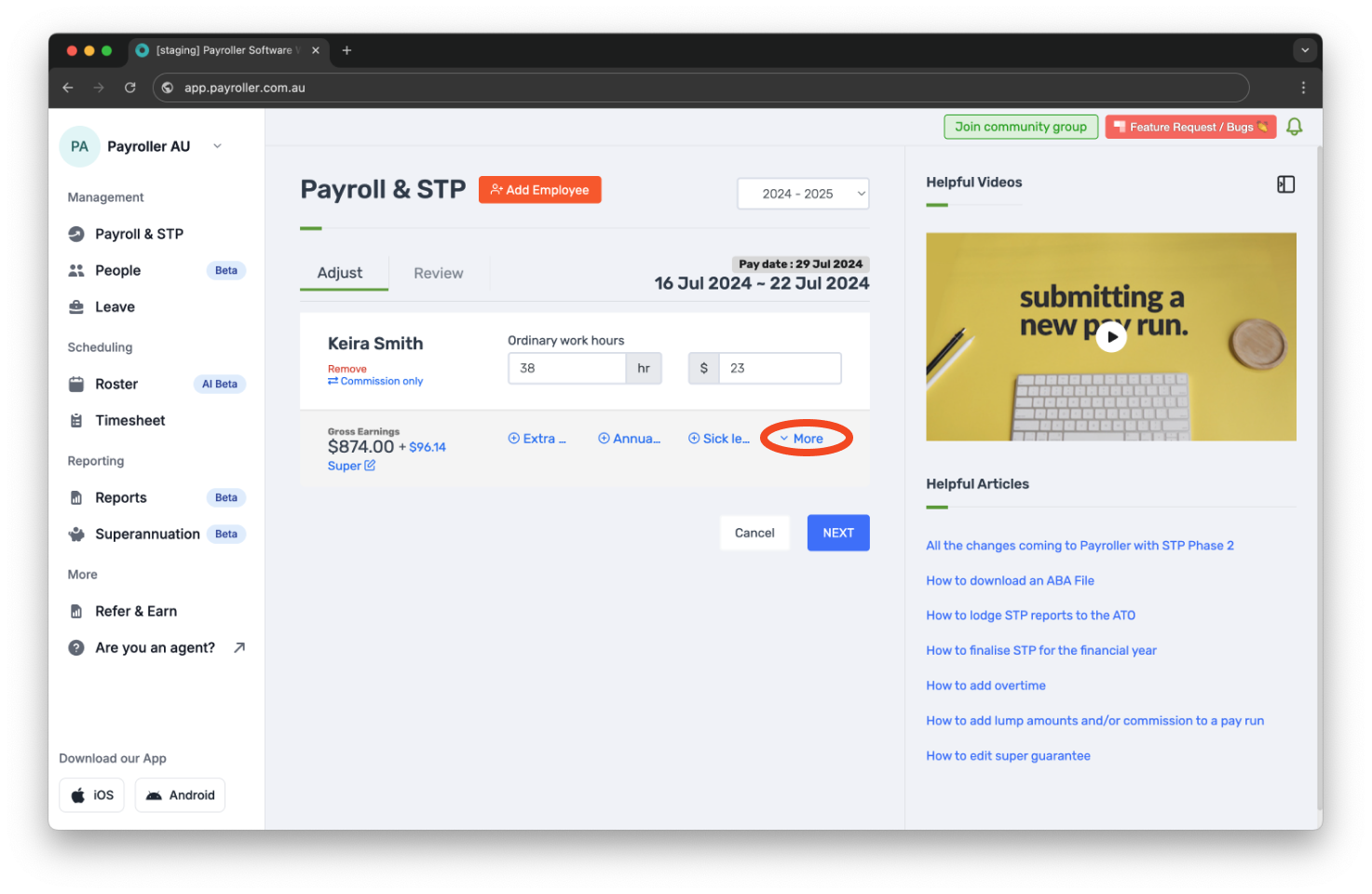 Payroller functions - Long Service Leave - 18