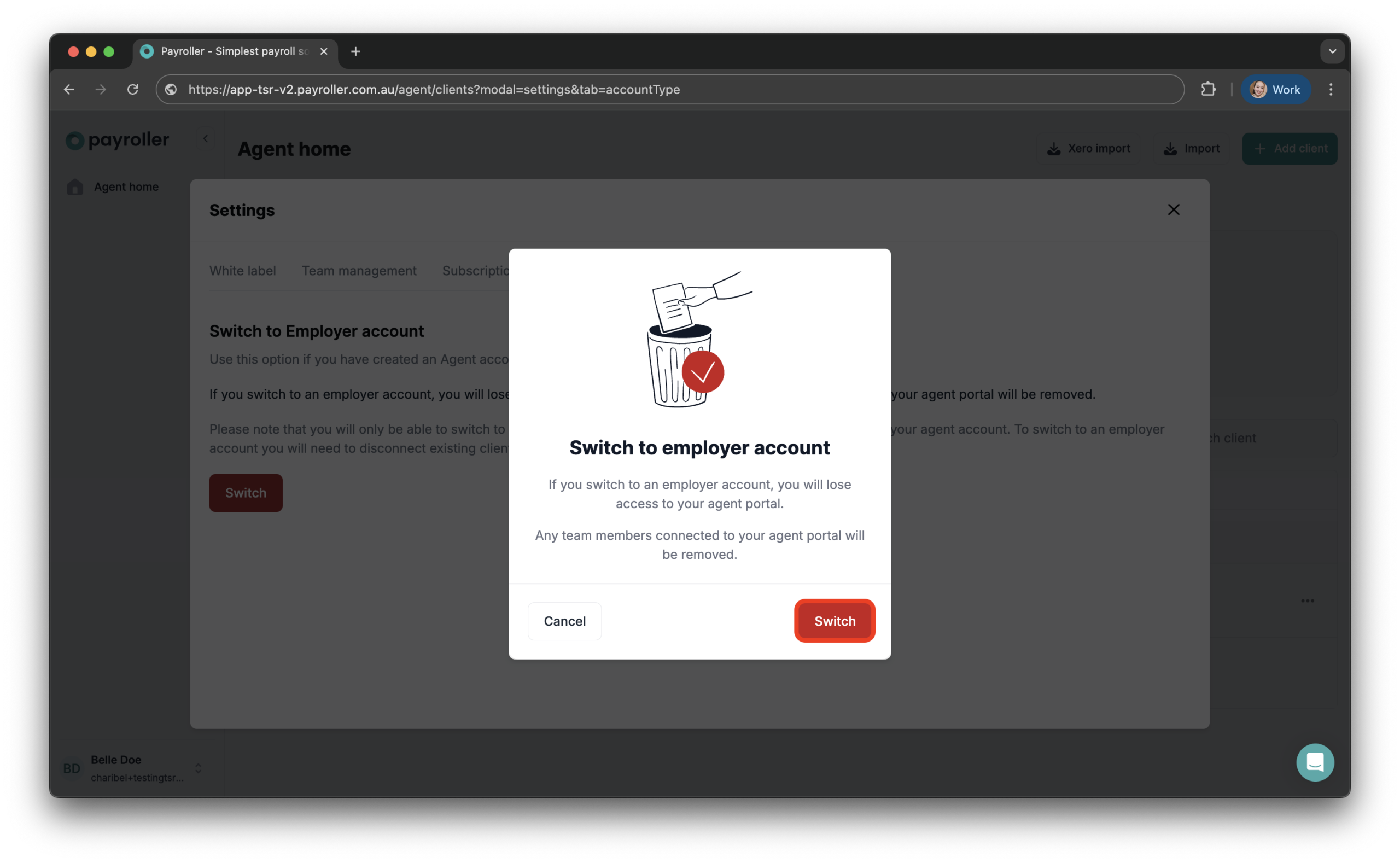 Payroller functions - How to convert an Agent account to an employer account - 5