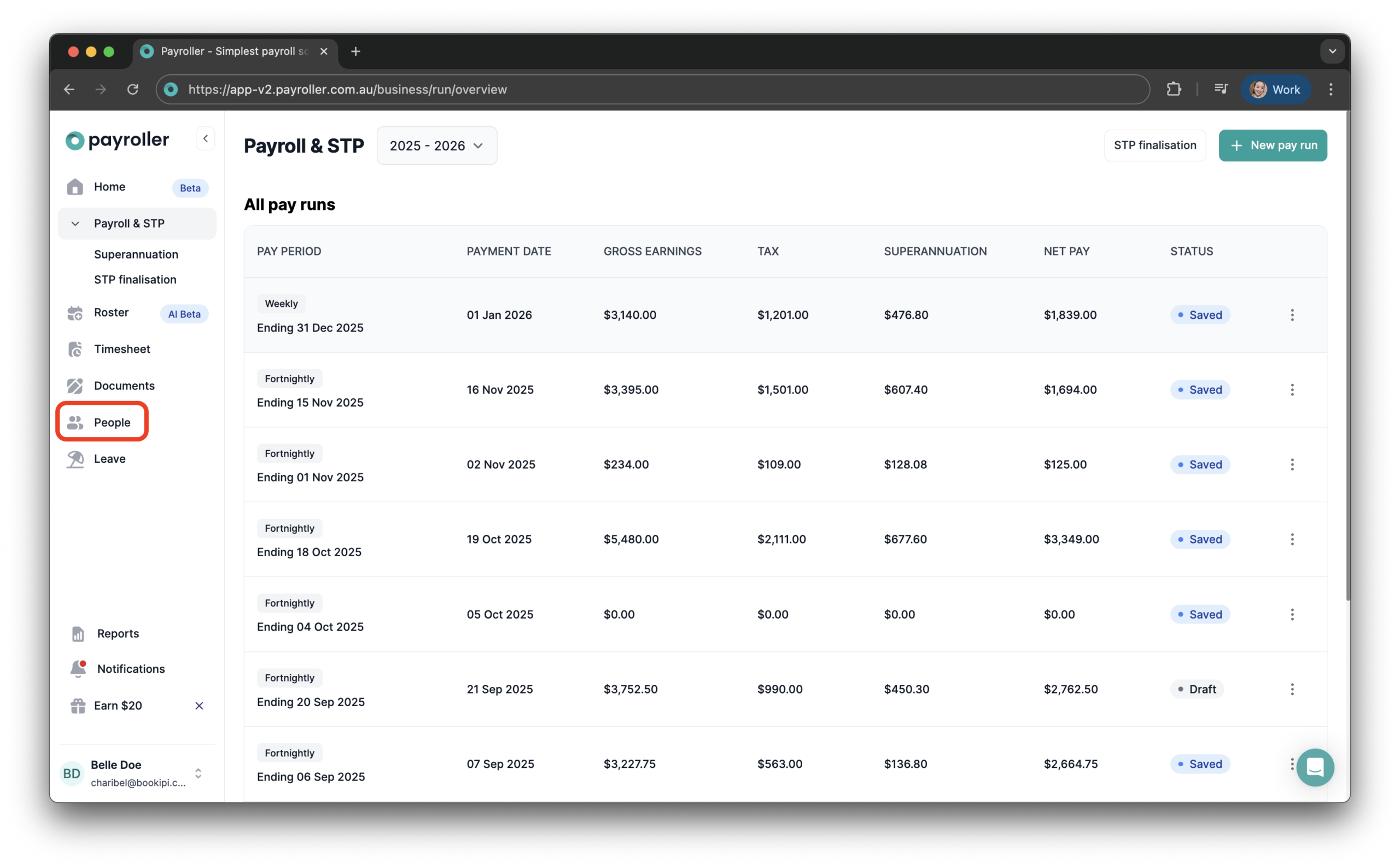 Setting up your employees - Changing the status of your employee (active, inactive, roster-only) - 6