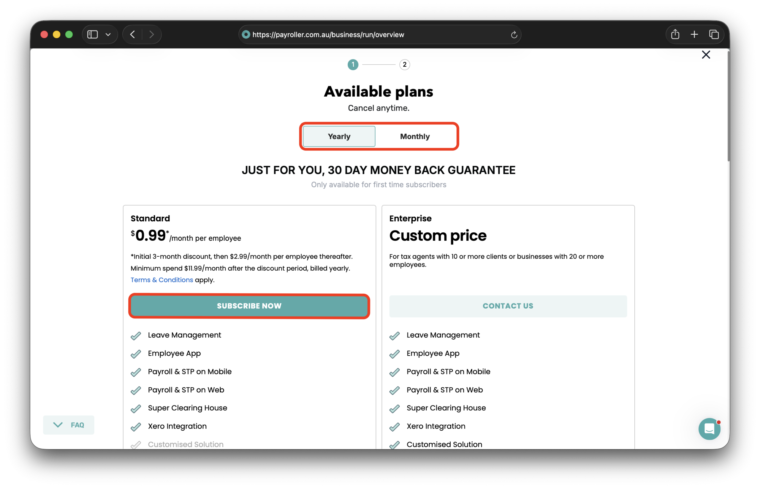 Payroller Employer Subscriptions - Signing up for a subscription (Employers) - 2