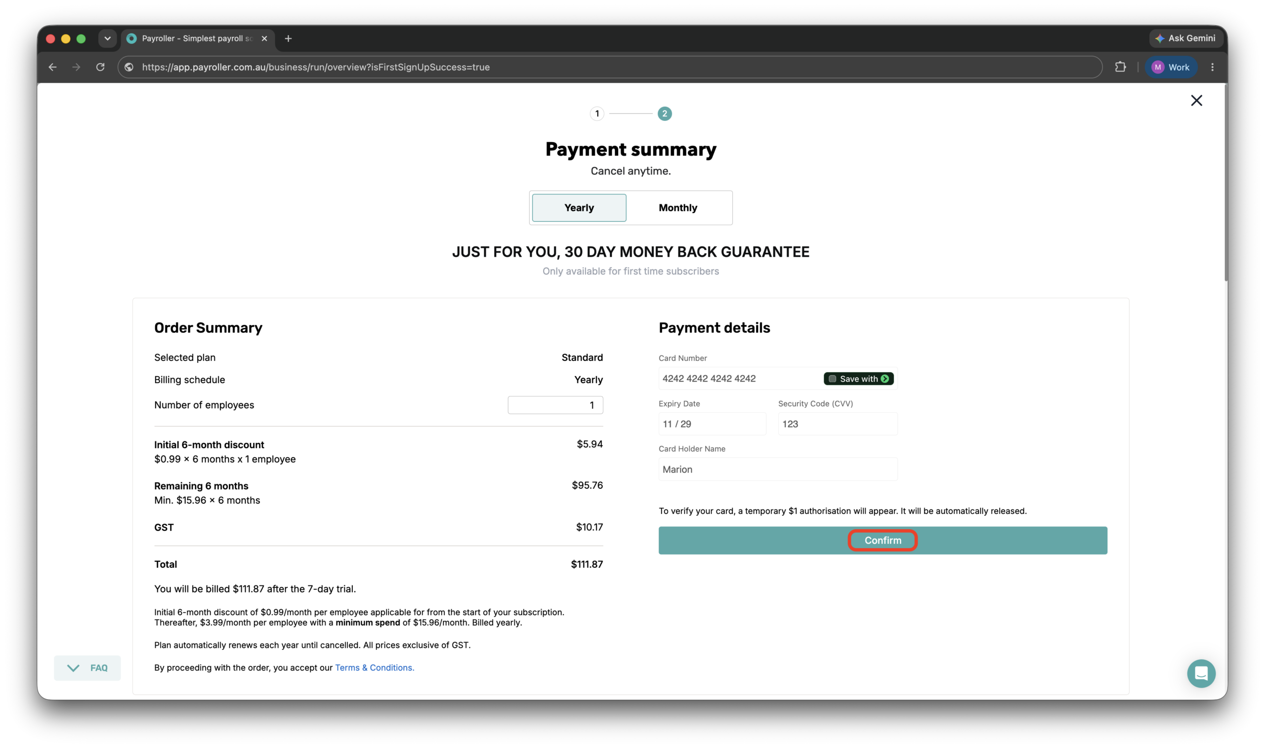 Payroller Employer Subscriptions - Signing up for a subscription (Employers) - 4