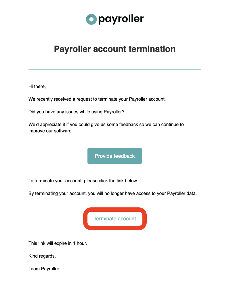 Payroller functions - How to Delete Your Payroller Account - 7