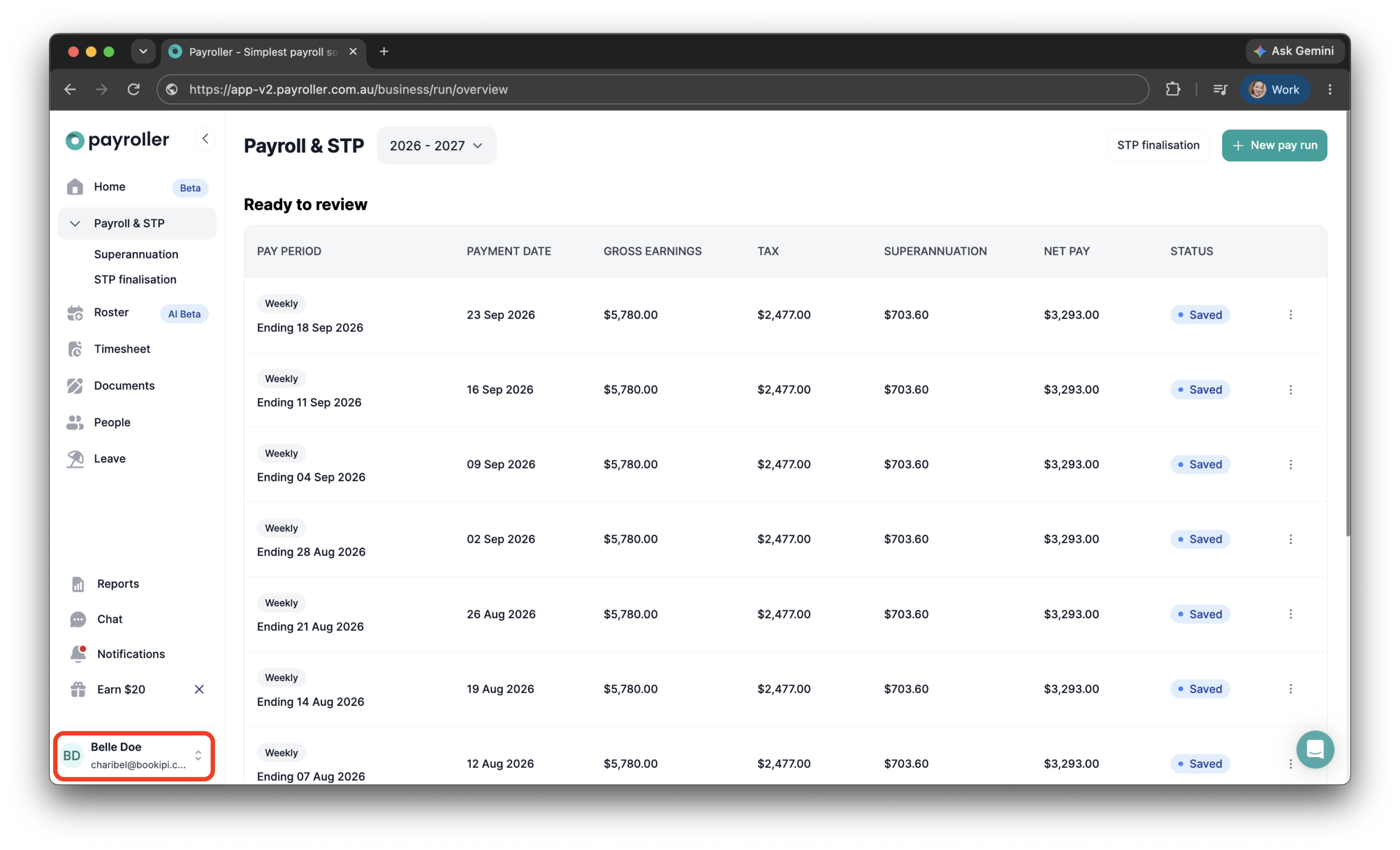 Payroller settings - Edit the business hours for calculating requested and scheduled leave - 2