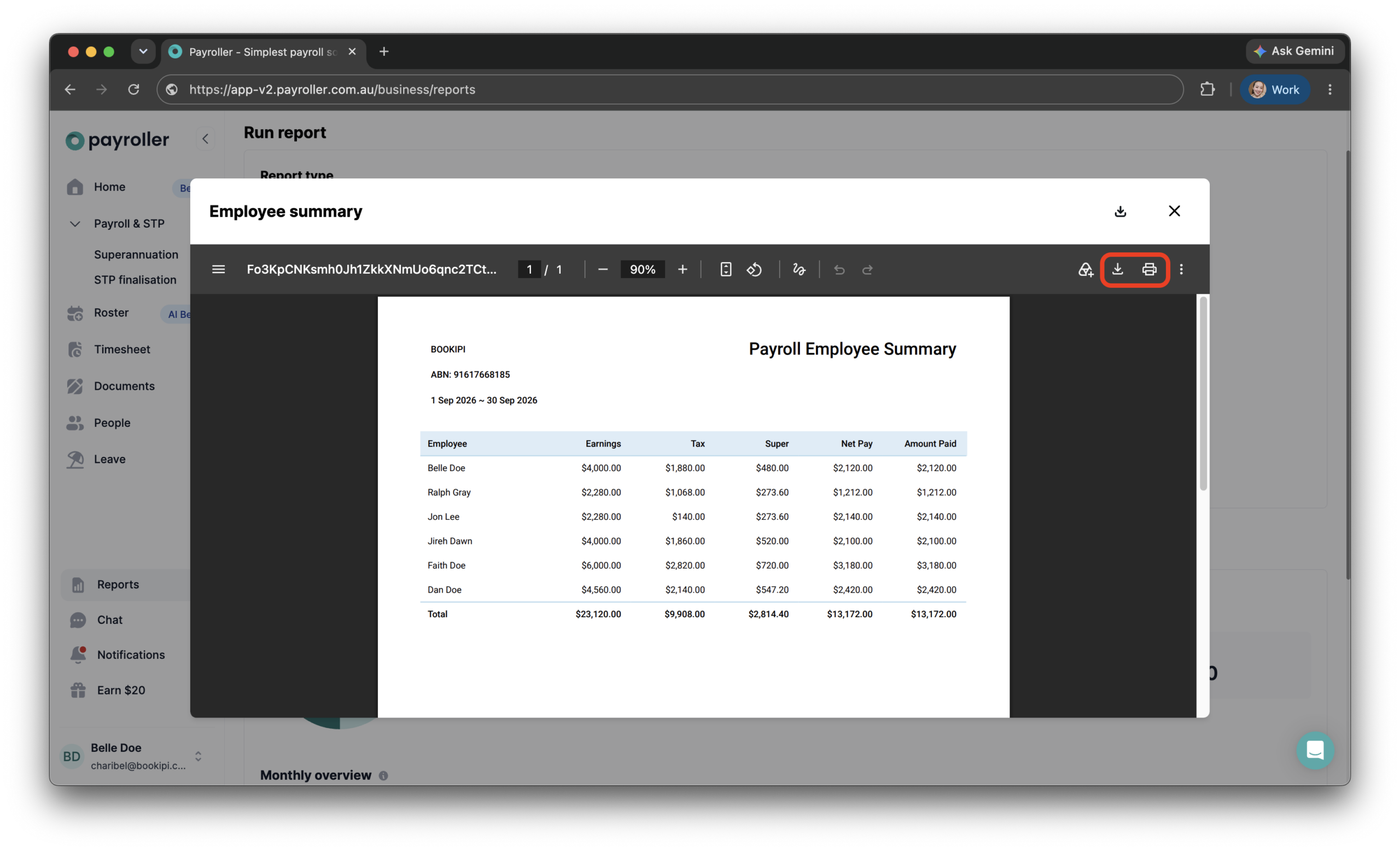 Report - How to download a report - 6