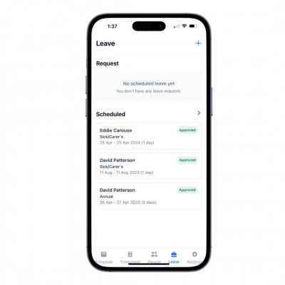[Bookipi People] Leave request - iPhone